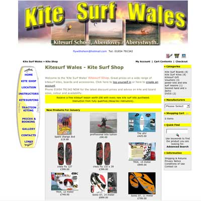 Kites Surf Shop - eCommerce Solution