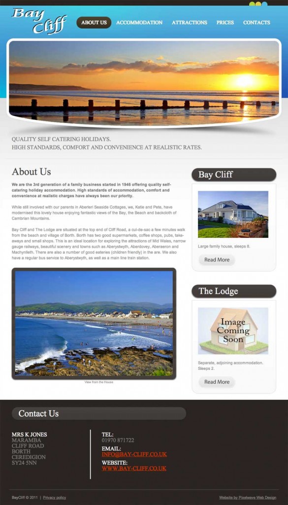 Holiday Accommodation Website Design