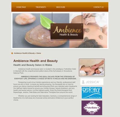 Ambience Health and Beauty Website Screenshot